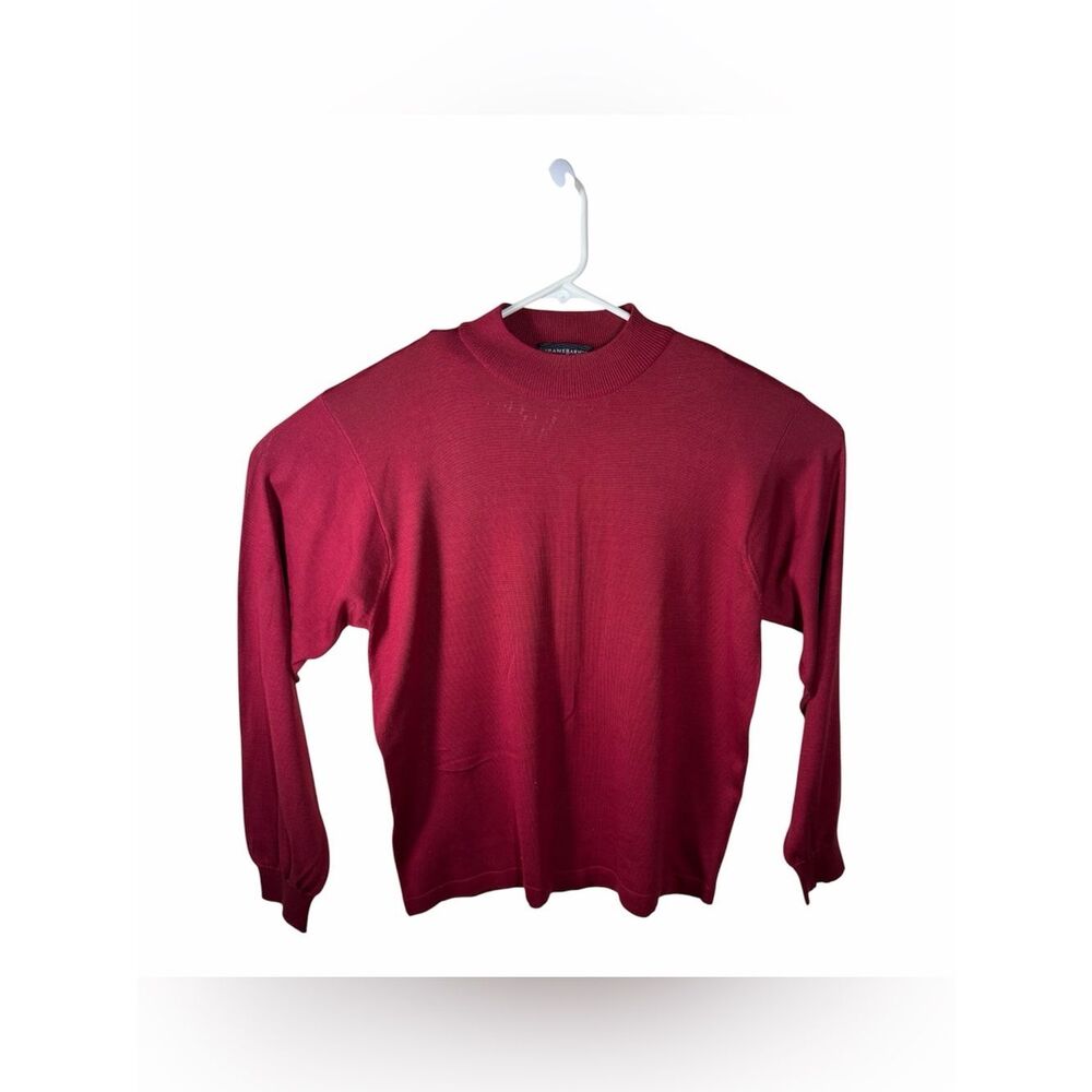 Jhane Barnes Men's Deep Red Crewneck Sweater 100% Silk Size Extra Large